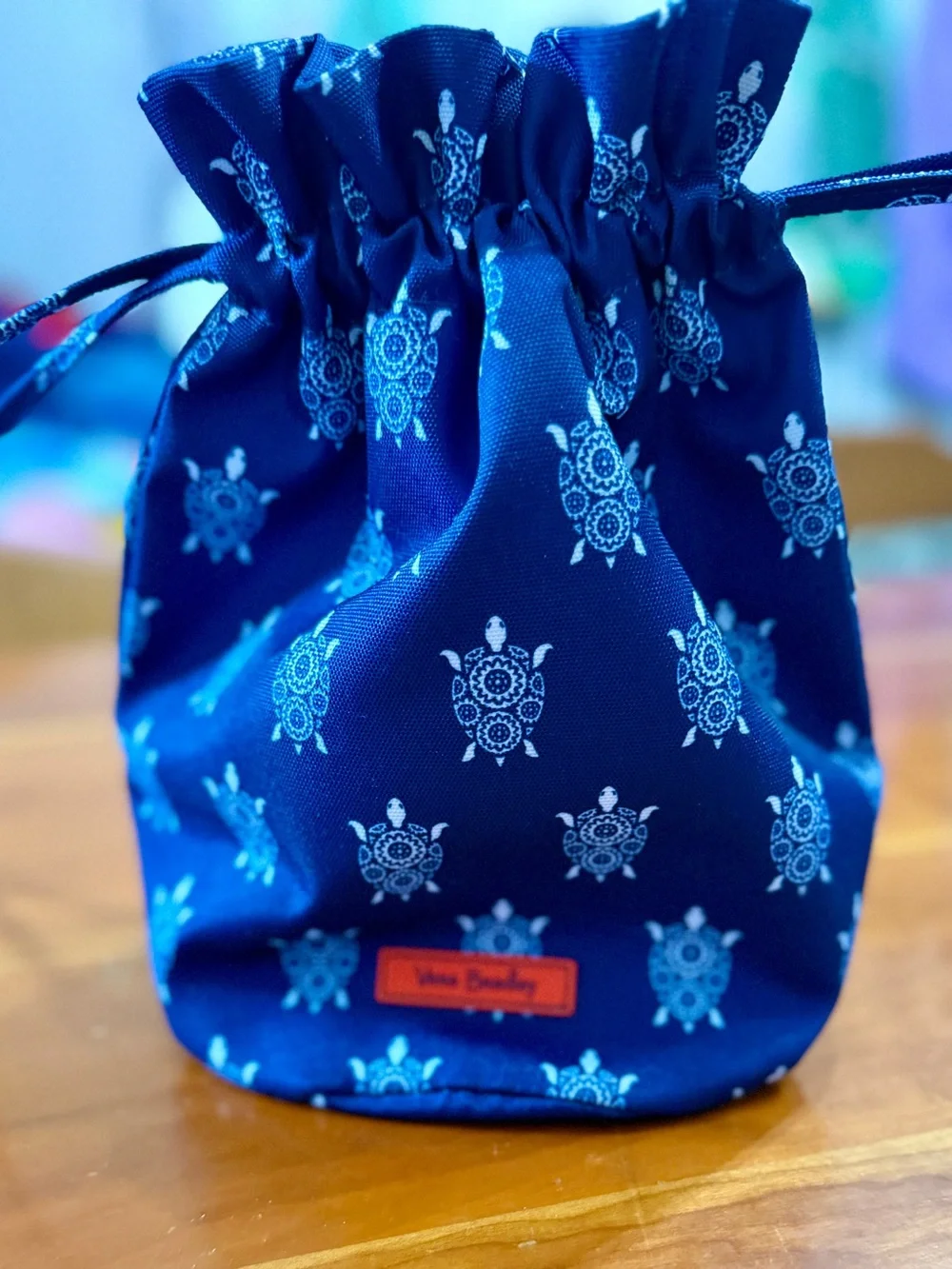 Vera Bradley Sea Turtle Drawstring Dust Bag/Wet Bag Lined Waterproof Beach Pool